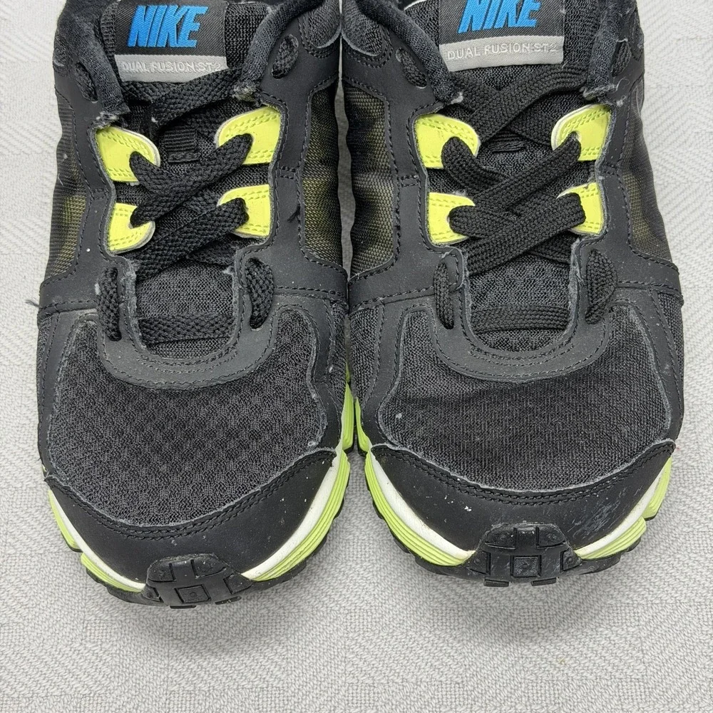 Nike Dual Fusion ST 2 Running Shoes Womens Size 8.5 Black Volt Blue 454240-018 - Picture 3 of 9